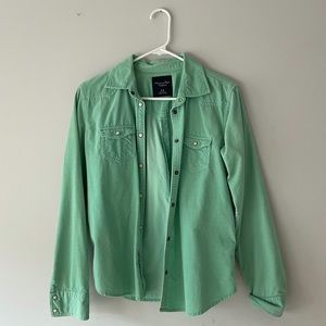 American Eagle Mint Green Button Up